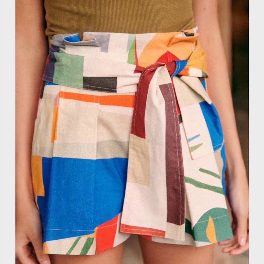 Sezane Multicolor High Waist Shorts G. Kero collaboration